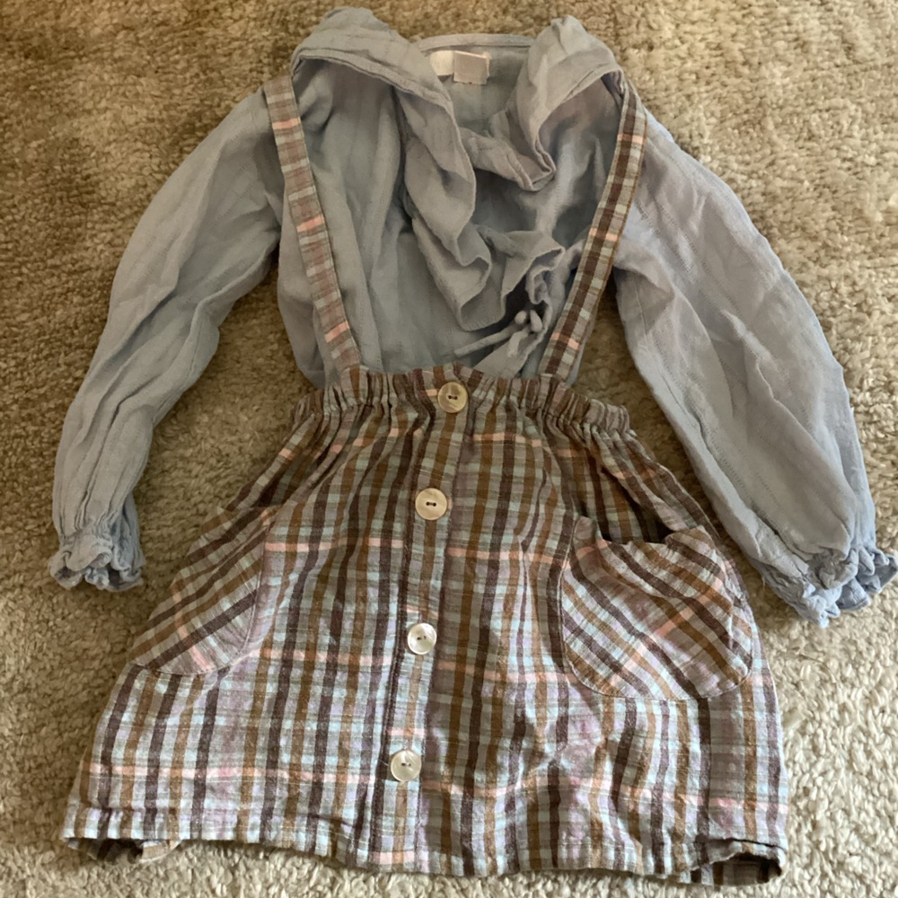 Zara outfit 4-5 years plaid dress and wrap top